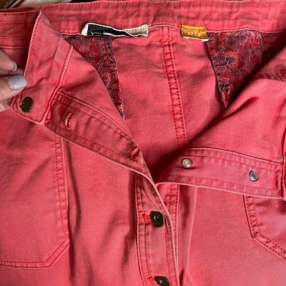 Anthropologie Pilcro & The Letterpress Coral Pink A-Line Button Down Skirt Sz 14 - Picture 12 of 15